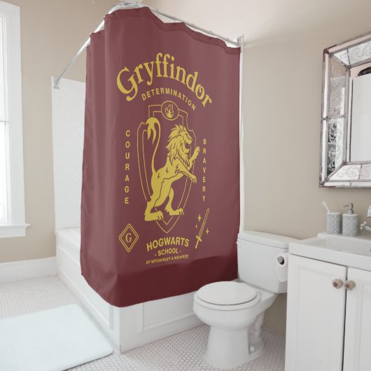 Rideaux De Douche GRYFFINDOR™ Determination Courage Bravery Crest (En situation)