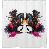 Rideaux De Douche Guerrier équitation cheval en aquarelle (Devant)