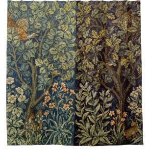 Rideaux De Douche Guillaume Morris Faisan Oiseau Arbre Fleur