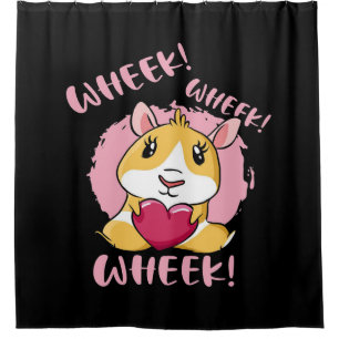 Rideaux De Douche Guinée Coeur de cochon Wheek Bébé mignon Amateur
