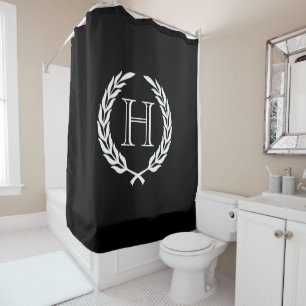 Rideaux De Douche Guirlande noire et blanche de laurier