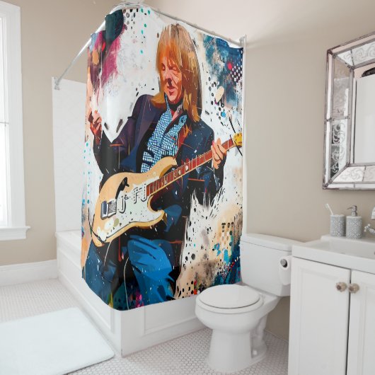 Rideaux De Douche guitariste cool (En situation)