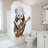 Rideaux De Douche Guitariste pingouin (En situation)