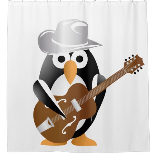 Rideaux De Douche Guitariste pingouin (Devant)