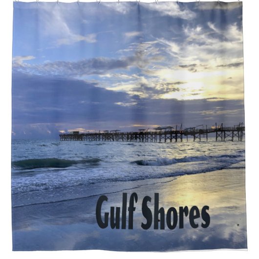 Rideaux De Douche Gulf Shores Alabama Beach Sunrise Pier (Devant)