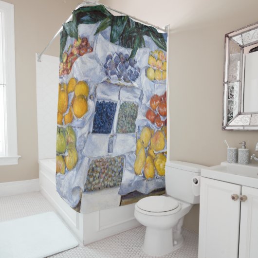 Rideaux De Douche Gustave Caillebotte - Fruits présentés sur un socl (En situation)