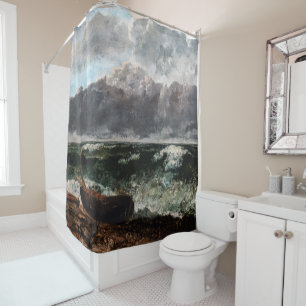 Rideaux De Douche Gustave Courbet - La Mer Stormy / La Vague
