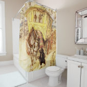 Rideaux De Douche Gypsy Wagon - Après-midi d'or par Arthur Rackham (En situation)