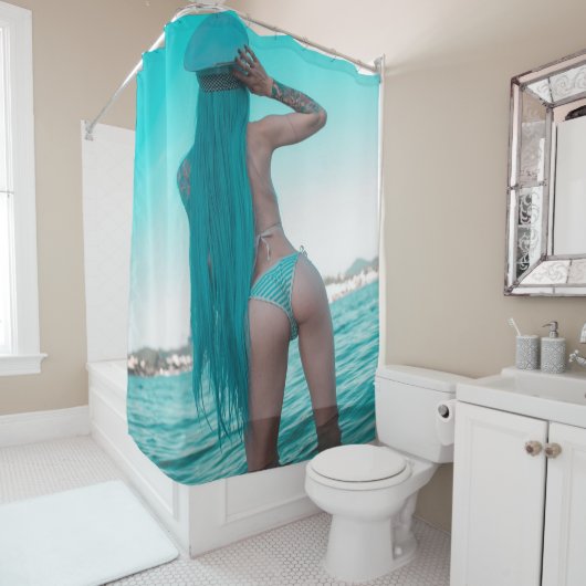 Rideaux De Douche Halfangel66 Bleu profond (En situation)