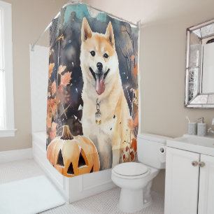 Rideaux De Douche Halloween Akita Avec Peur Citrouille