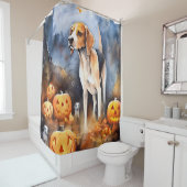 Rideaux De Douche Halloween Anglais Foxhound Avec Citrouille (En situation)
