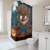 Rideaux De Douche Halloween/automne/loup-garou/dessin animé (En situation)