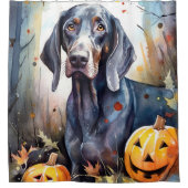 Rideaux De Douche Halloween Bluetick Coonhound avec la peur Citrouil (Devant)