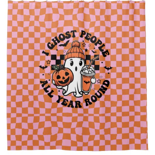 Rideaux De Douche Halloween Candy mignonne Fantôme drôle (Devant)