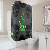 Rideaux De Douche halloween cauchemar crâne de Noël (En situation)