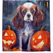 Rideaux De Douche Halloween Cavalier King Charles Citrouille espagno (Devant)