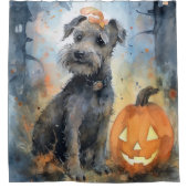 Rideaux De Douche Halloween Chesapeake Bay Terrier Avec Citrouilles (Devant)