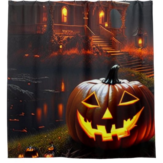 Rideaux De Douche Halloween/Citrouille/Automne (Devant)