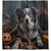 Rideaux De Douche Halloween Citrouille berger australienne effraie (Devant)