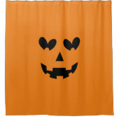 Rideaux De Douche Halloween Citrouille de coeur heureux orange et no (Devant)