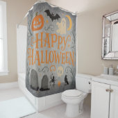 Rideaux De Douche Halloween classique et vintage (En situation)