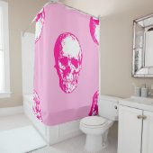 Rideaux De Douche halloween crâne rose gothique (En situation)