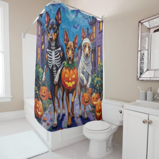 Rideaux De Douche Halloween de Kelpie australienne (En situation)