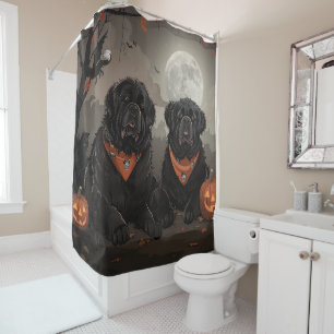 Rideaux De Douche Halloween de Terre-Neuve Éffrayant