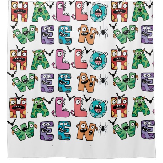 Rideaux De Douche Halloween drôle (Devant)