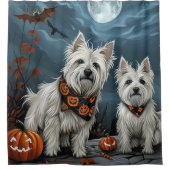 Rideaux De Douche Halloween Éffrayant West Highland (Devant)