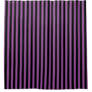 Rideaux De Douche Halloween en bande verticale violette noire