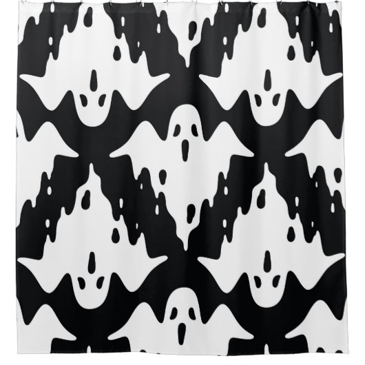 Rideaux De Douche Halloween Ghost Éffrayant Motif sans couture (Devant)