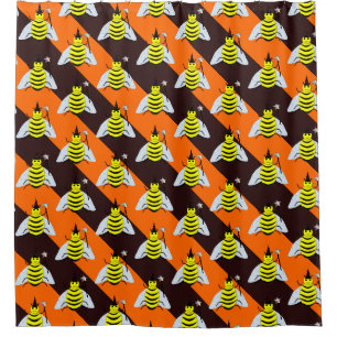 Rideaux De Douche Halloween Magic Bee Sorcière orange et noir