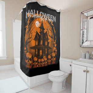 Rideaux De Douche HALLOWEEN MAISON HANTÉE ÉPouvantable CRÂNES