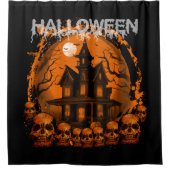 Rideaux De Douche HALLOWEEN MAISON HANTÉE ÉPouvantable CRÂNES (Devant)
