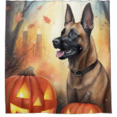 Rideaux De Douche Halloween Malinoi Belge Avec Peur Citrouille (Devant)