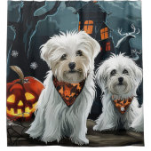 Rideaux De Douche Halloween maltais Éffrayant (Devant)