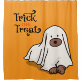 Rideaux De Douche Halloween mignonne Ghost Dog Orange (Devant)