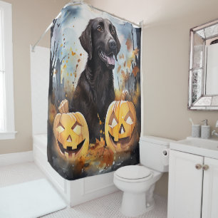 Rideaux De Douche Halloween Nouvelle-Écosse avec citrouilles effraya