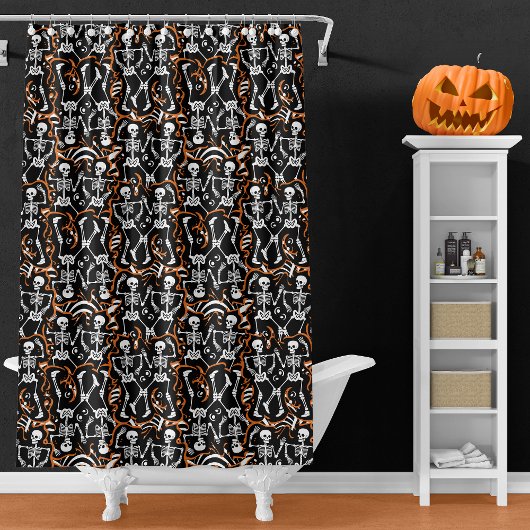 Rideaux De Douche Halloween ou Jour du Parti des Morts
