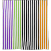 Rideaux De Douche Halloween rayures violet vert noir orange (Devant)