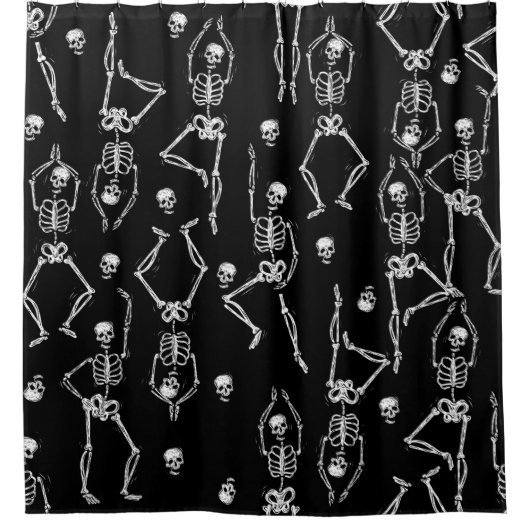 Rideaux De Douche halloween skeleton bones macabre sinister skulls (Devant)