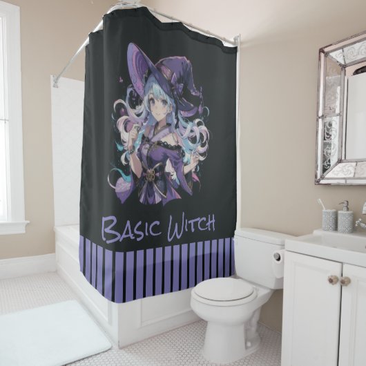 Rideaux De Douche Halloween/Sorcière/violet (En situation)