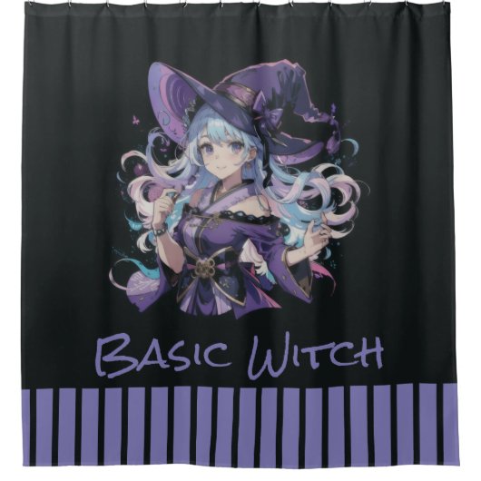 Rideaux De Douche Halloween/Sorcière/violet (Devant)