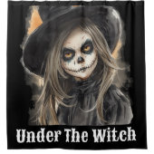 Rideaux De Douche Halloween, Sous le Chapeau de Sorcière, Étrange Ef (Devant)