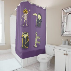 Rideaux De Douche Halloween Squelette Dracula Mummy Griffe Reaper