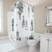 Rideaux De Douche halloween squelette victorien toile crâne (En situation)
