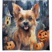 Rideaux De Douche Halloween Terrier Australien Avec Peur Citrouille (Devant)