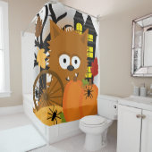 Rideaux De Douche Halloween Werewolf Haunted House Spiders Citrouill (En situation)