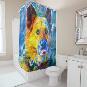Rideaux De Douche Halo : Portrait d'un berger allemand (En situation)